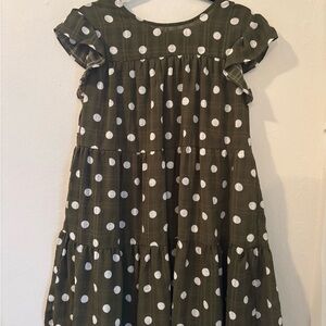 Mine Green and White Polka Dot Casual Dress